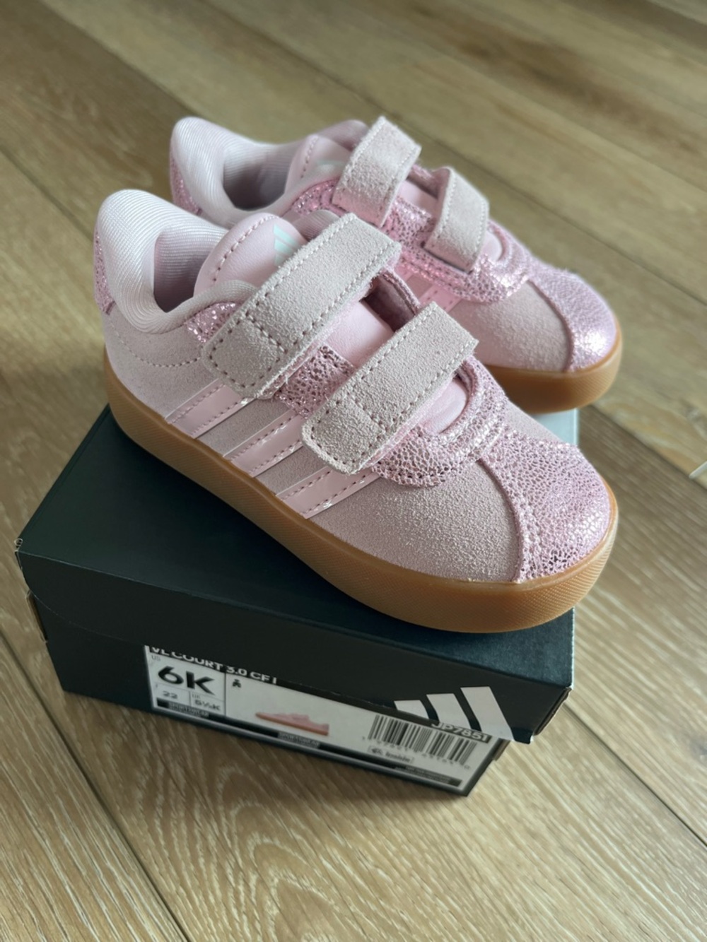 NWT ADIDAS VL Court 3.0 Light Pink Baby/Toddler Kid Shoe 6k